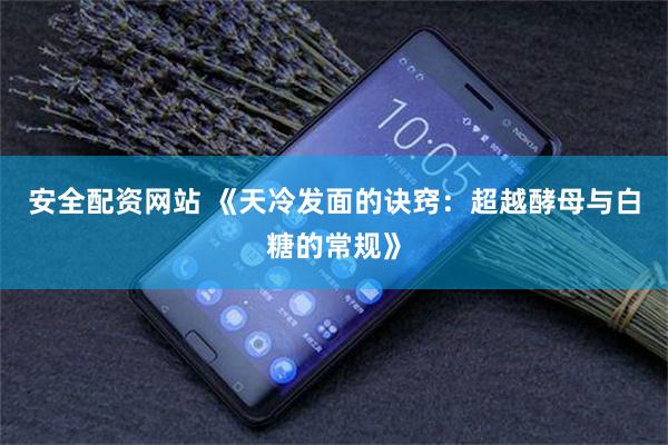 安全配资网站 《天冷发面的诀窍：超越酵母与白糖的常规》