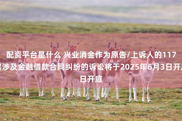 配资平台是什么 兴业消金作为原告/上诉人的117起涉及金融借款合同纠纷的诉讼将于2025年6月3日开庭