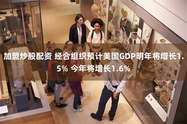 加盟炒股配资 经合组织预计美国GDP明年将增长1.5% 今年将增长1.6%