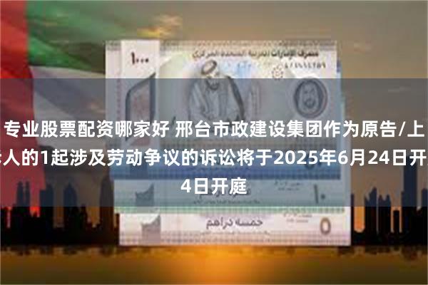 专业股票配资哪家好 邢台市政建设集团作为原告/上诉人的1起涉及劳动争议的诉讼将于2025年6月24日开庭