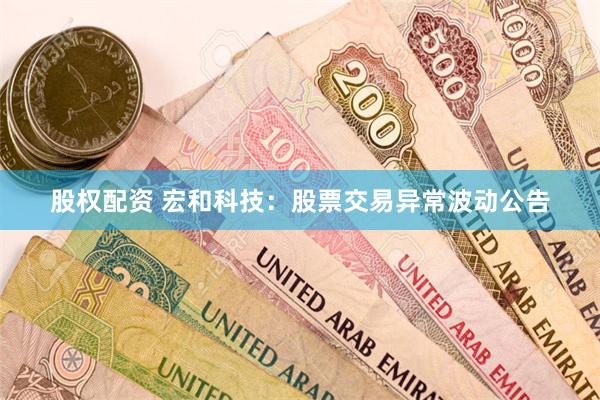 股权配资 宏和科技：股票交易异常波动公告