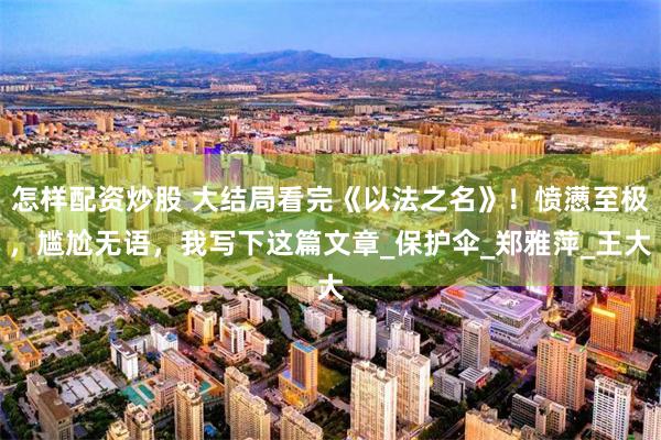 怎样配资炒股 大结局看完《以法之名》！愤懑至极，尴尬无语，我写下这篇文章_保护伞_郑雅萍_王大